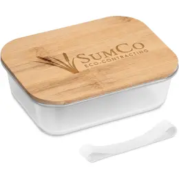 Okiyo Moshi Glass & Bamboo Lunch Box Branded